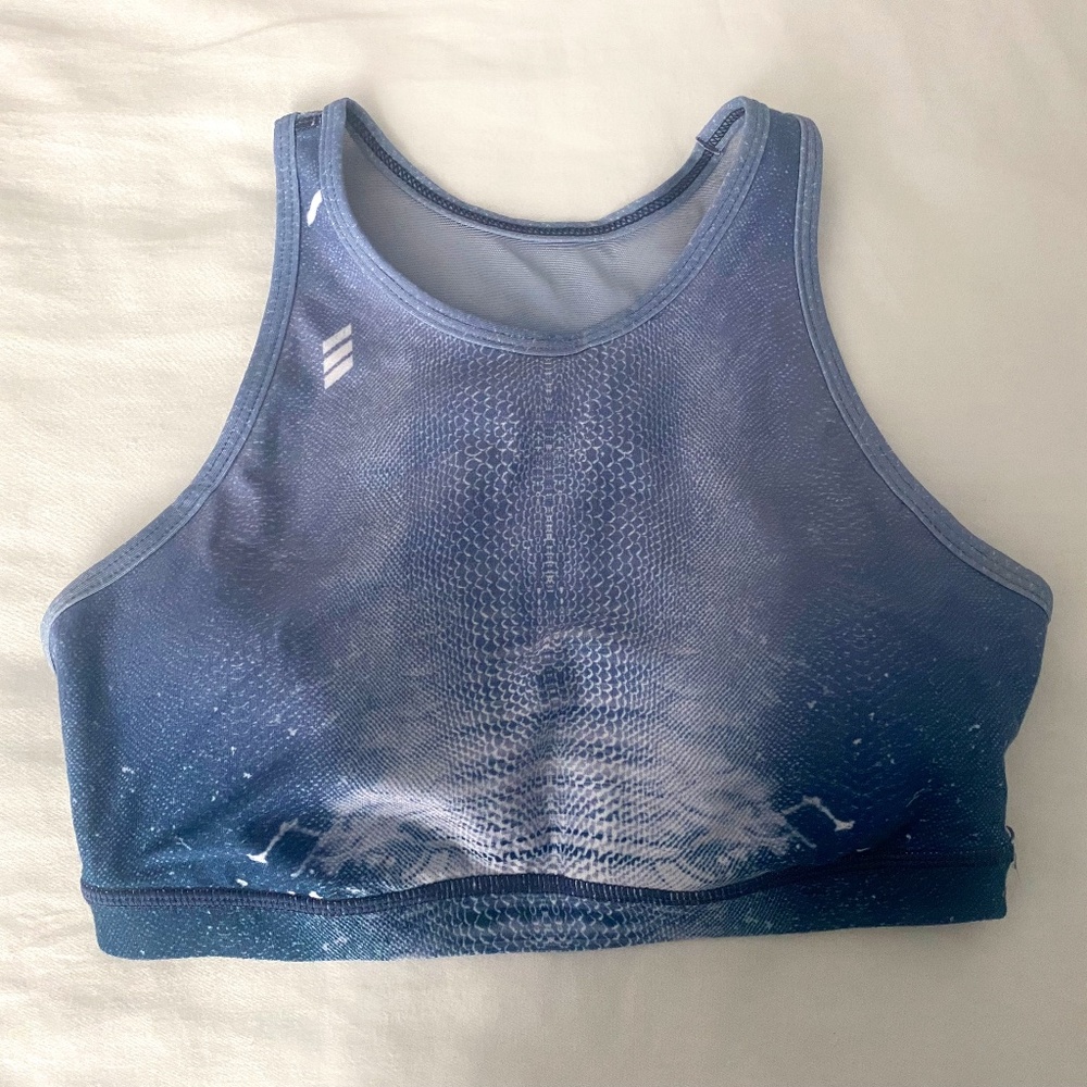 Blue Snake Print Sports Bra